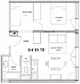 1-bed example b, sleeps 5